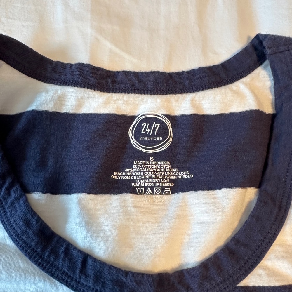 Maurices Navy and White Striped Tank - Picture 3 of 3